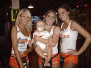 Ryan with the Hooter's waitresses.