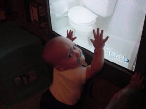 Ryan and the tv.