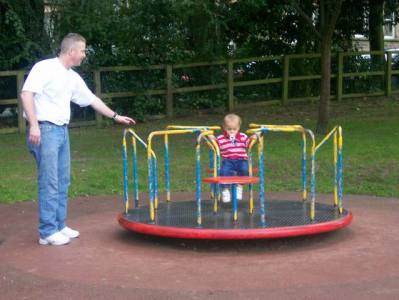 Larry and Ryan at the Merry Go Round