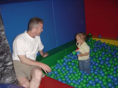Larry and Ryan in the Ball Pit