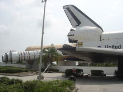 Mockup of a Shuttle, SRB's, and Fuel Tanks